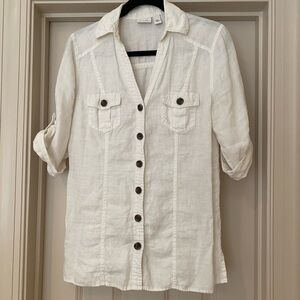 Kim Rogers 100% Linen Summer Casual Shirt with Buttons